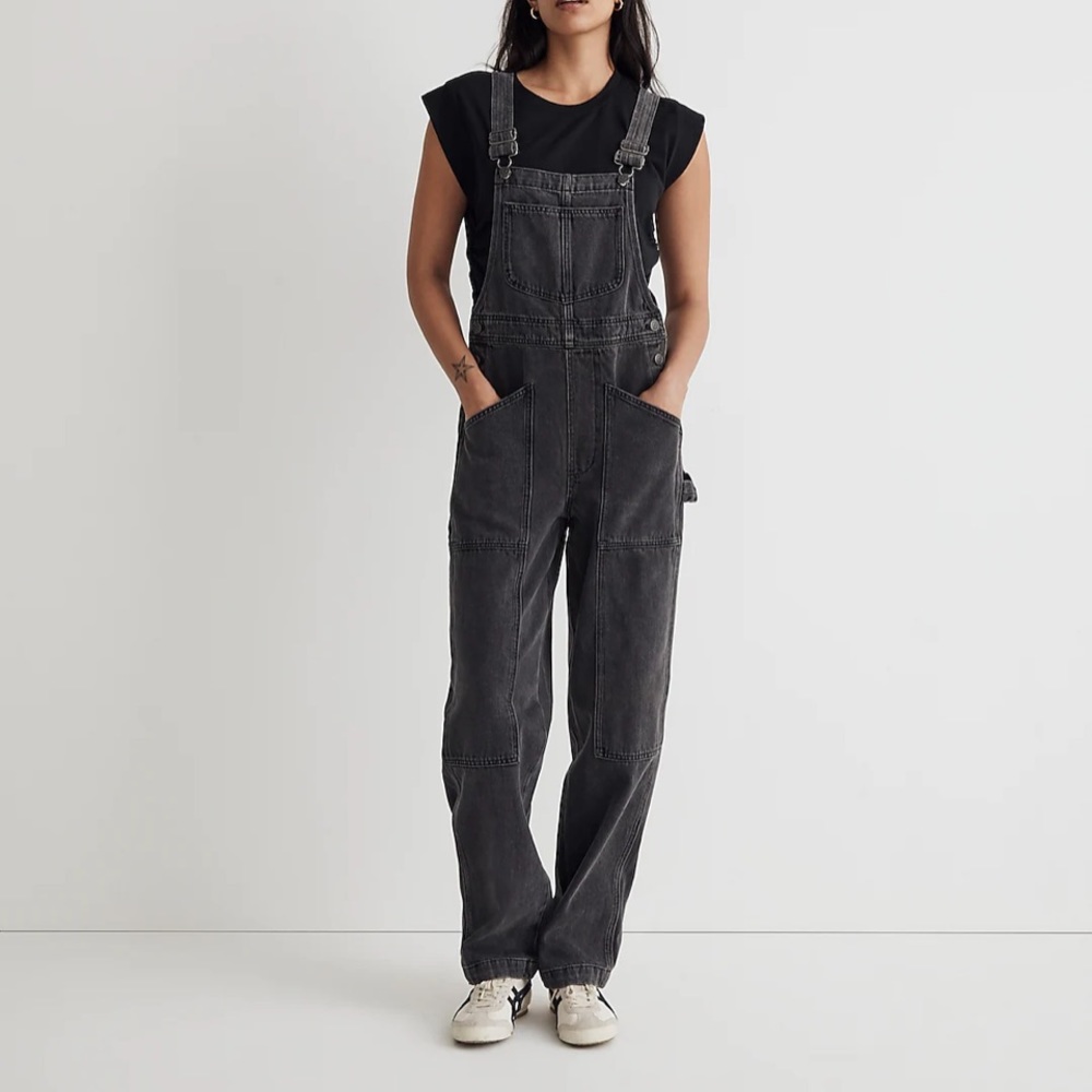 NWT, Madewell, Denim Oversized Carpenter Overalls, XS, color Hartwell Wash